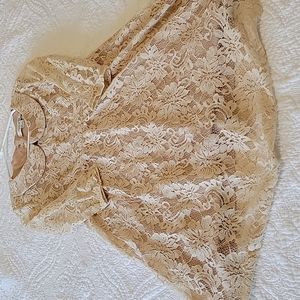 Lace baby doll dress with faux vintage lace